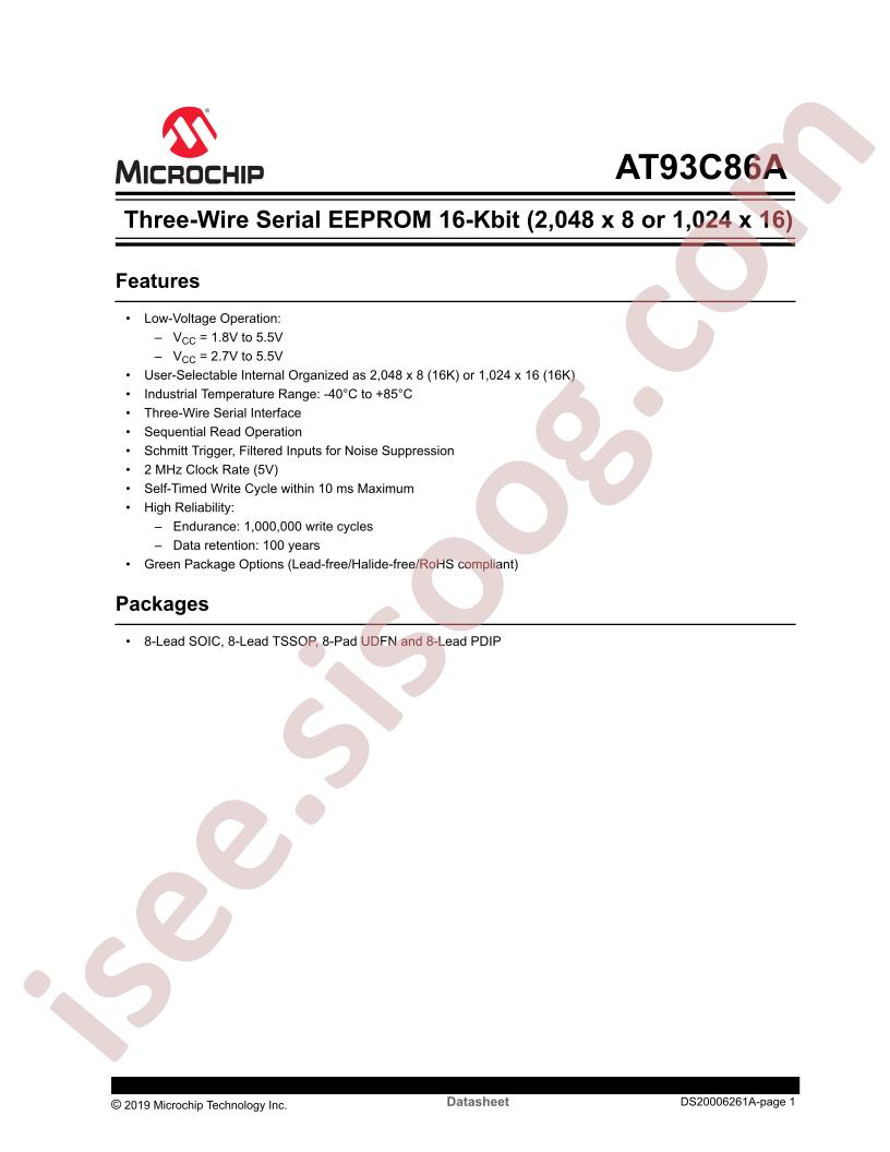 AT93C86A Datasheet