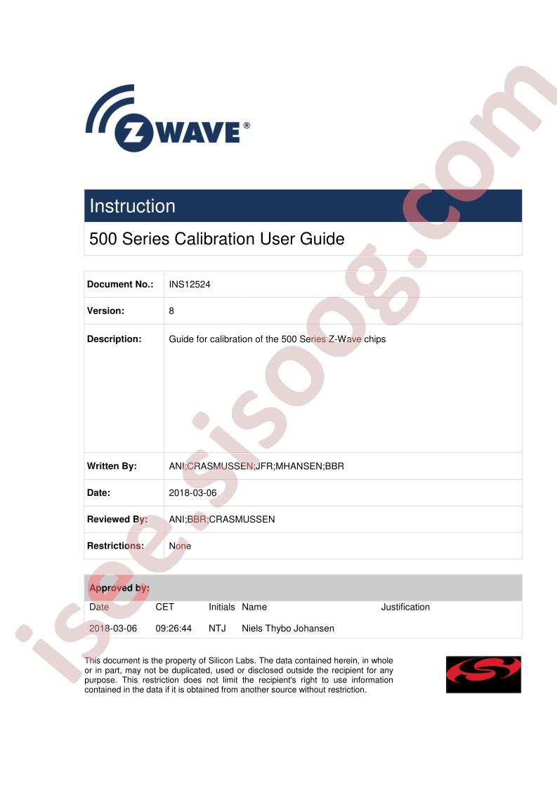 500 Series Calibration User Guide