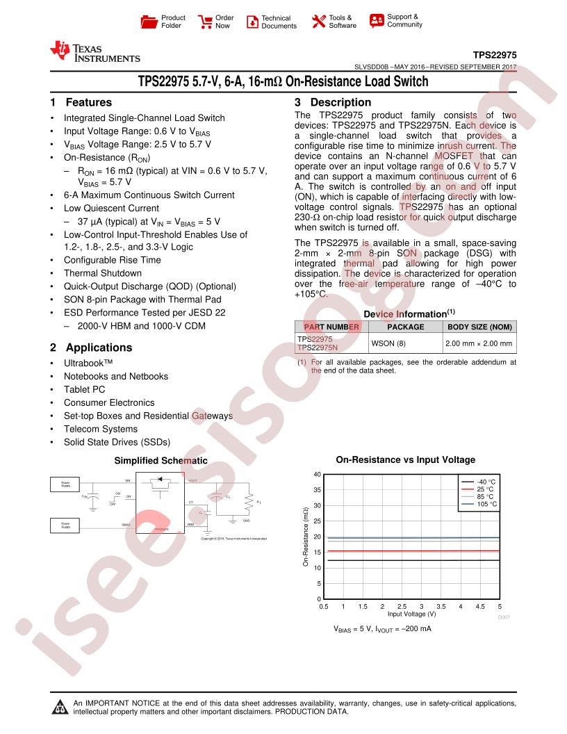 TPS22975 Datasheet