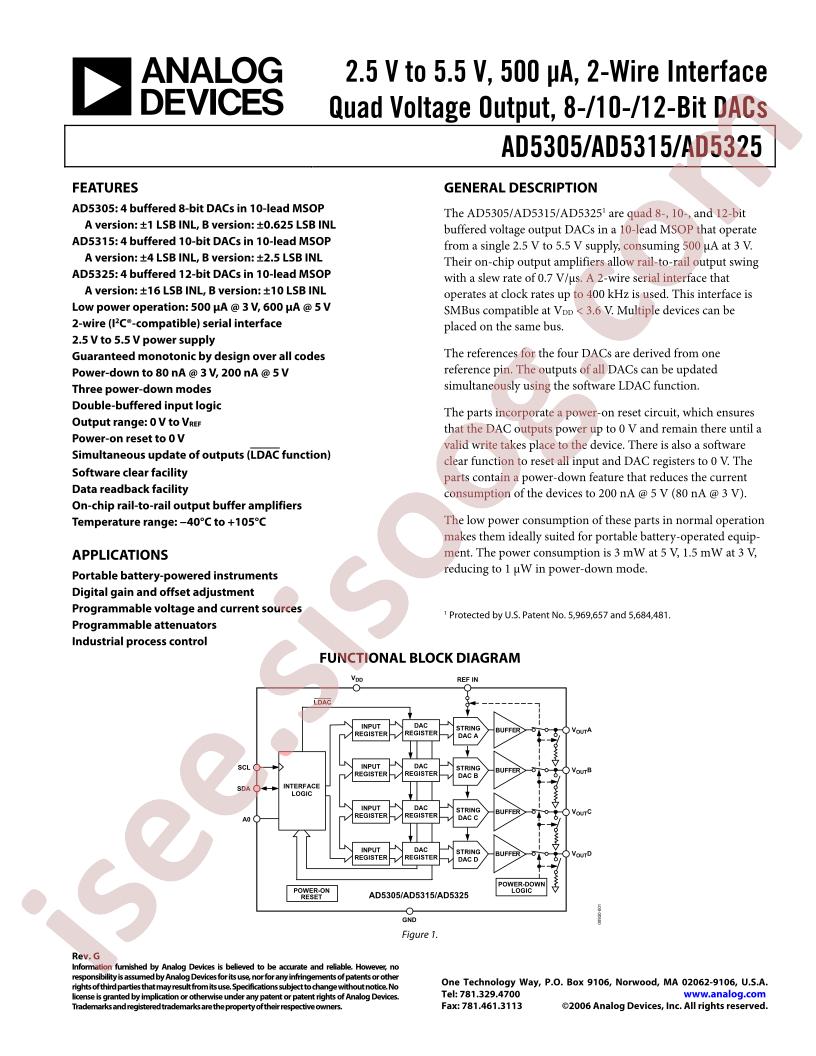 AD5305,15,25 Datasheet