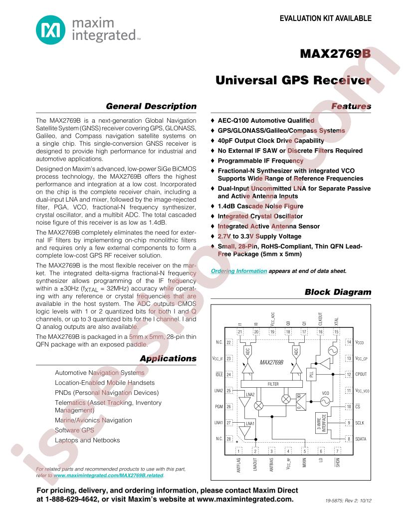 MAX2769B Datasheet