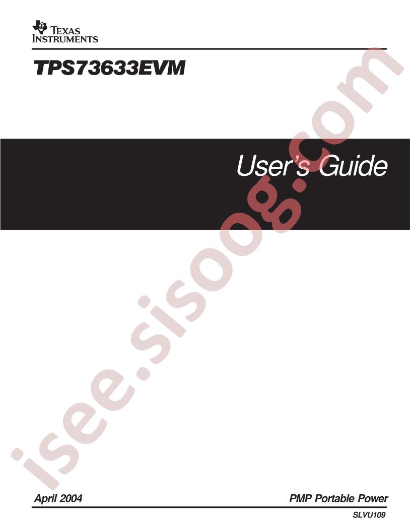 TPS73633EVM User Guide