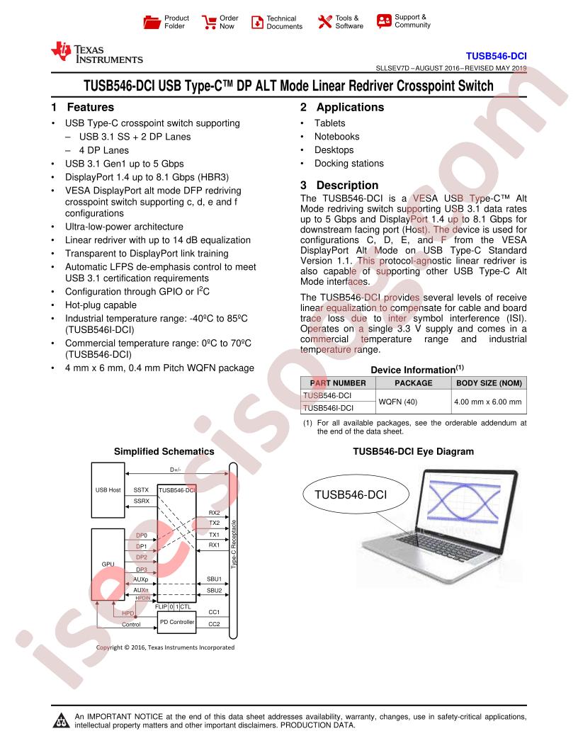 TUSB546-DCI Datasheet