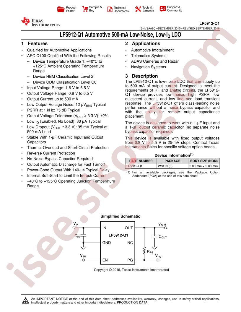 LP5912-Q1 Datasheet