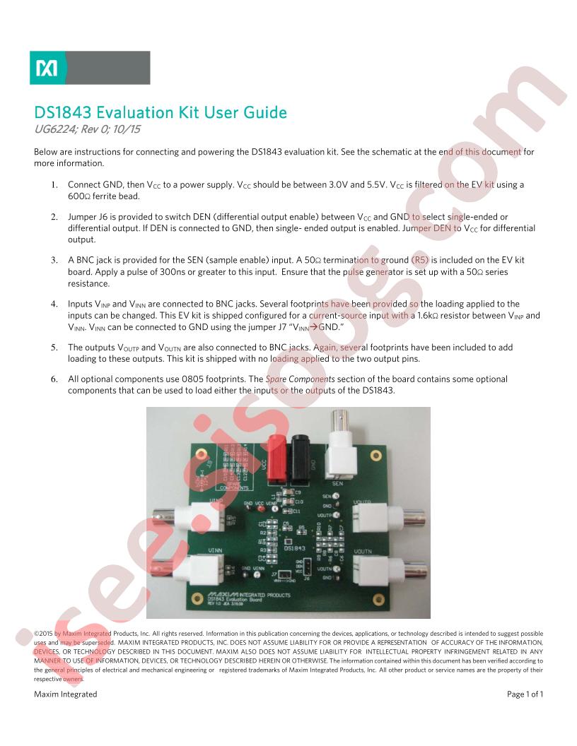 DS1843 Eval Kit Guide