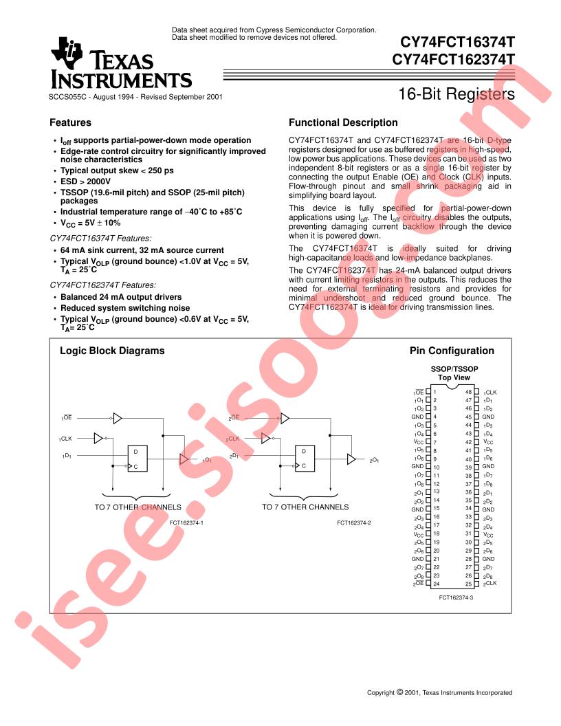 CY74FCT16(2)374T