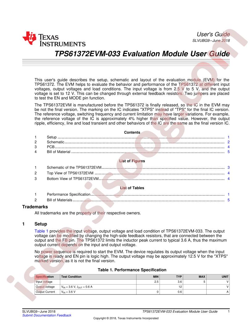 TPS61372EVM-033 User Guide