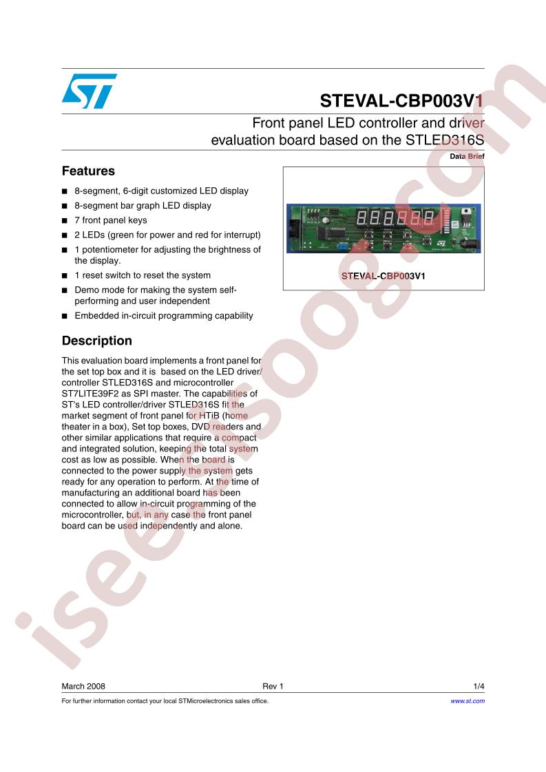 STEVAL-CBP003V1 Data Brief