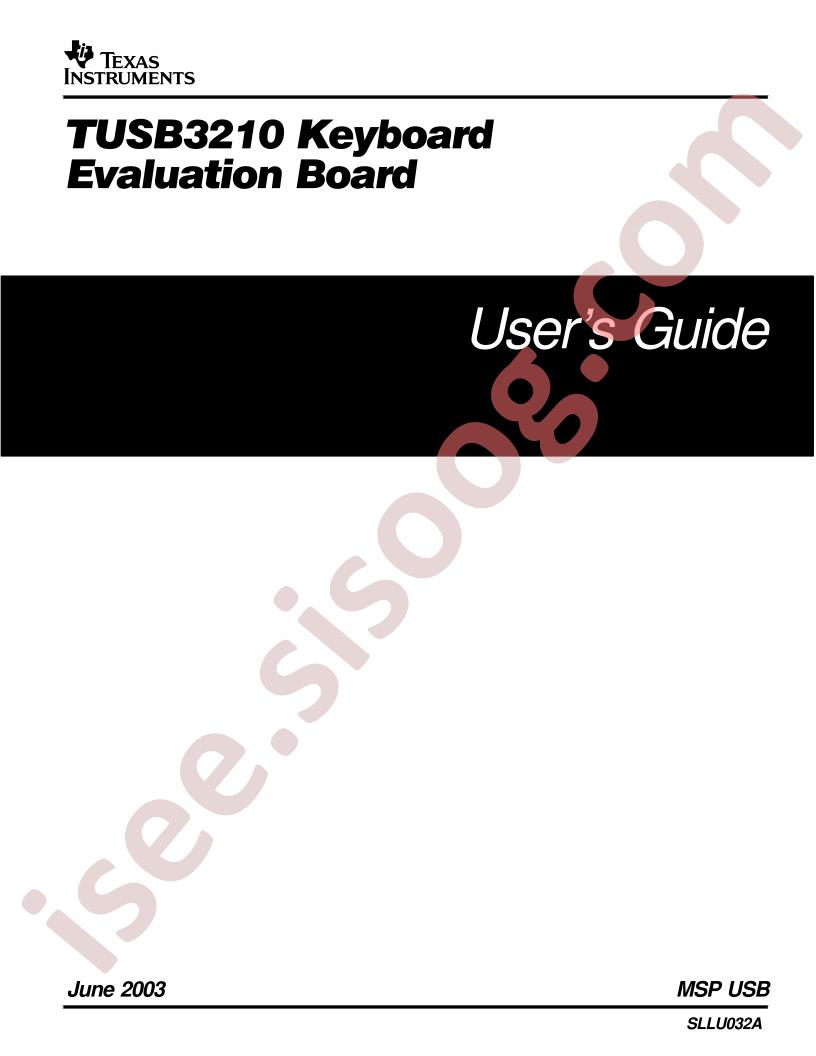 TUSB3210 Eval Board Guide
