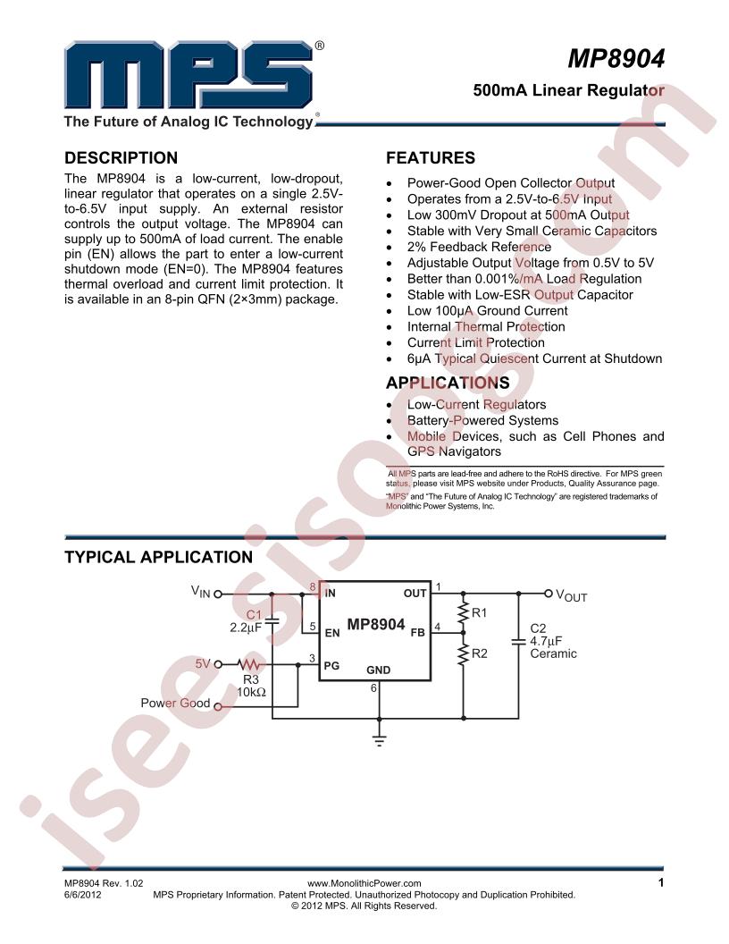 MP8904 Datasheet