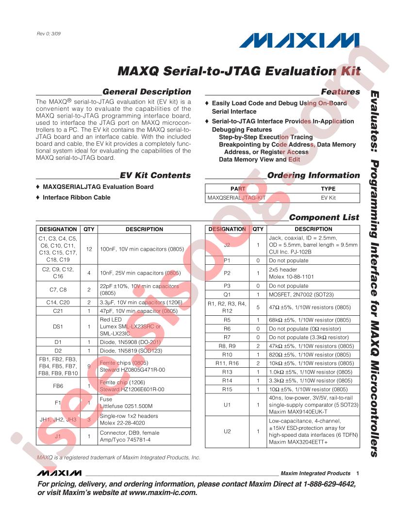 MAXQSERIALJTAG-KIT