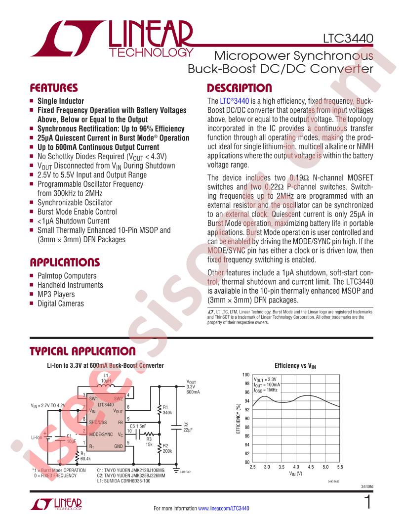 LTC3440 Datasheet