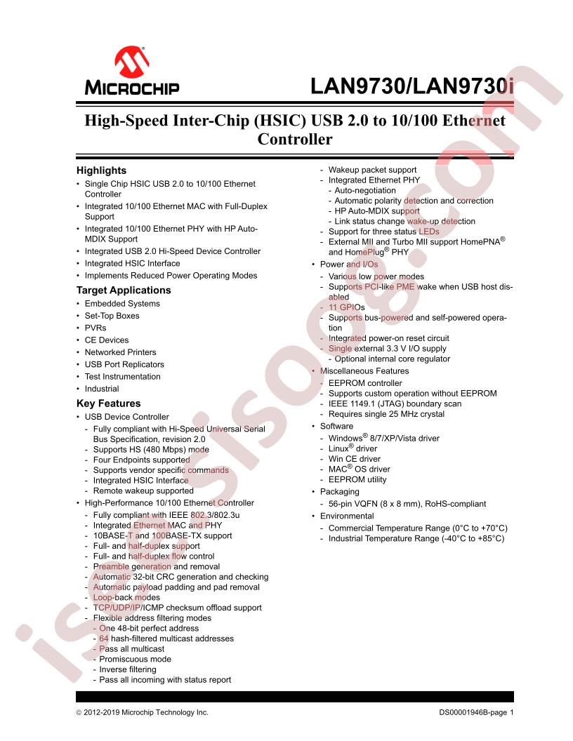 LAN9730(i) Datasheet