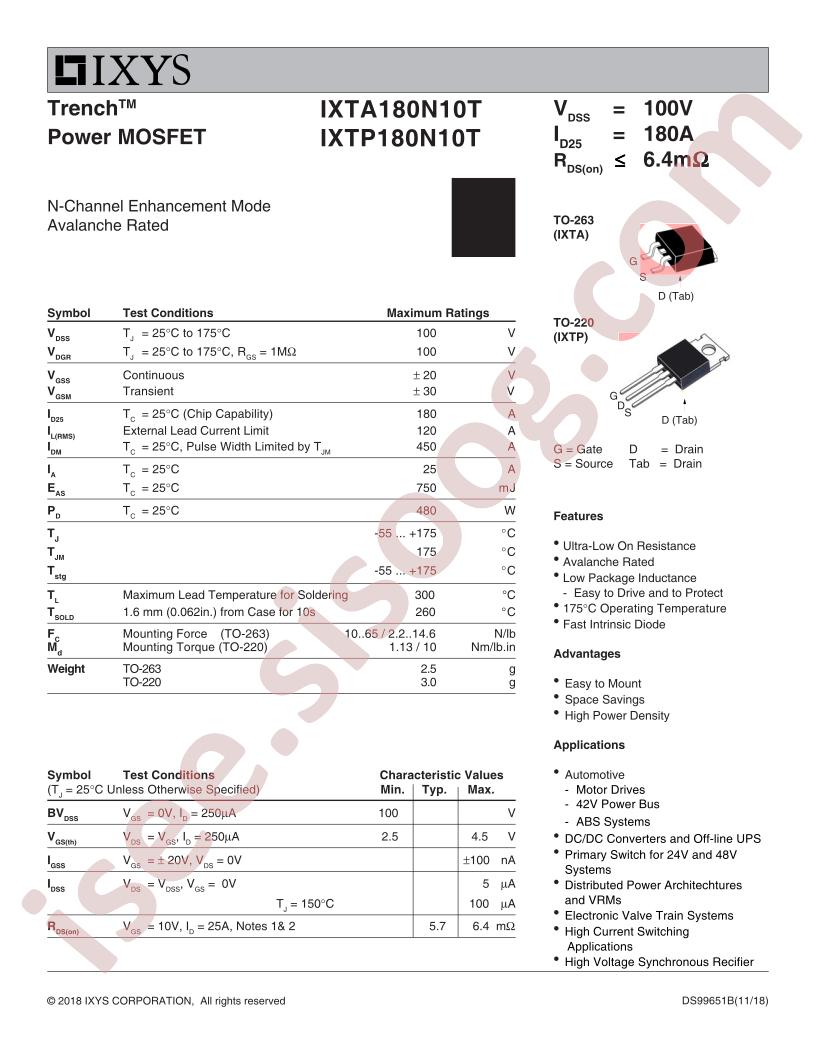 IXT(A,P)180N10T