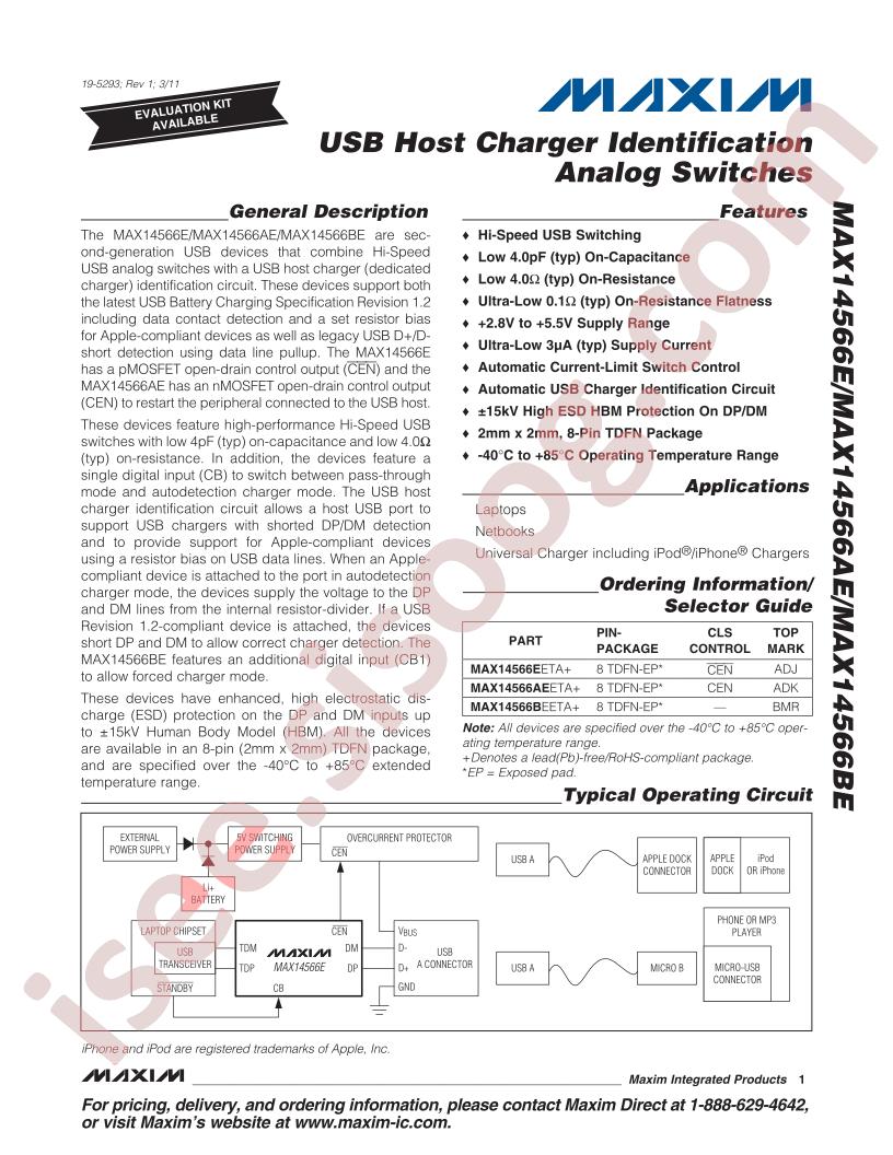 MAX14566E/AE/BE