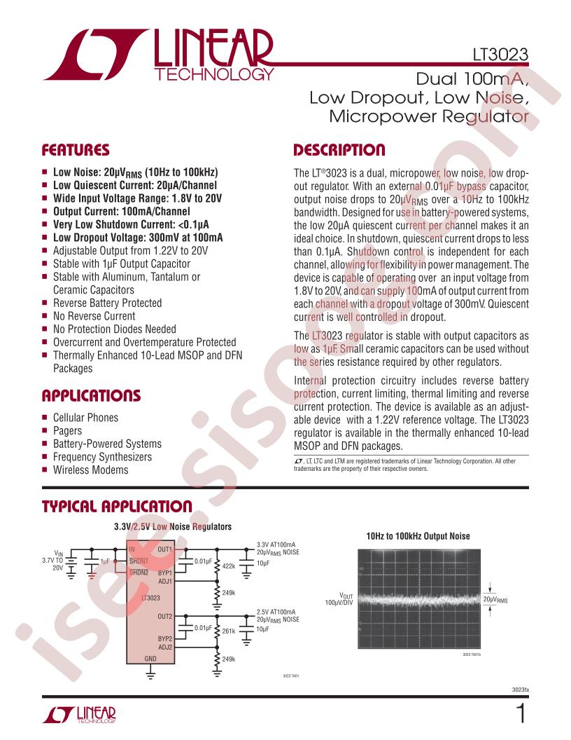 LT3023 Datasheet