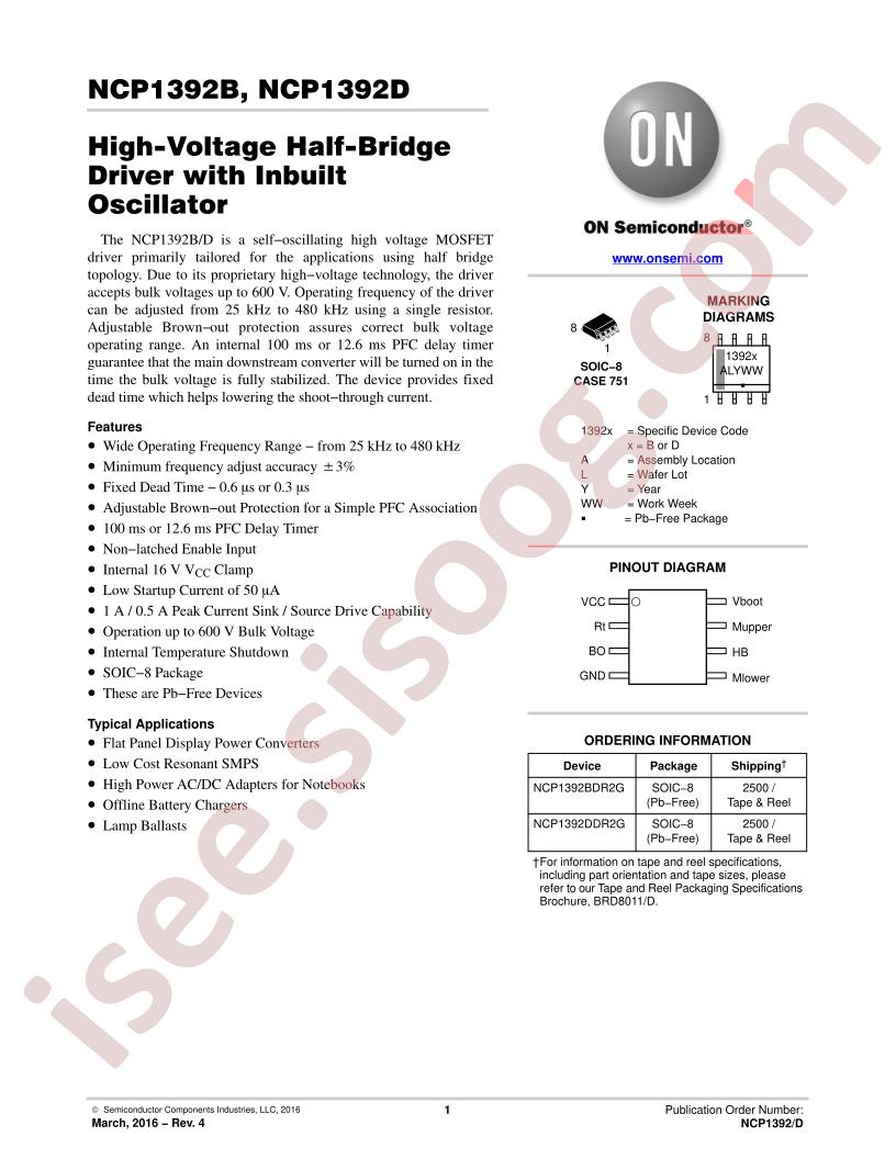 NCP1392B,D