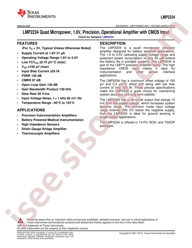 LMP2234 Datasheet