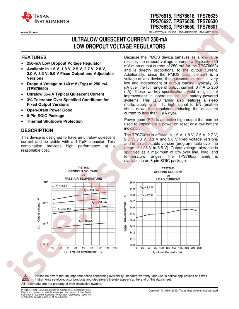 TPS766xx Datasheet