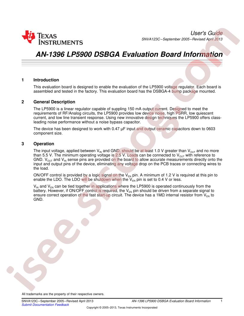 LP5900 MicroSMD Eval Brd Guide