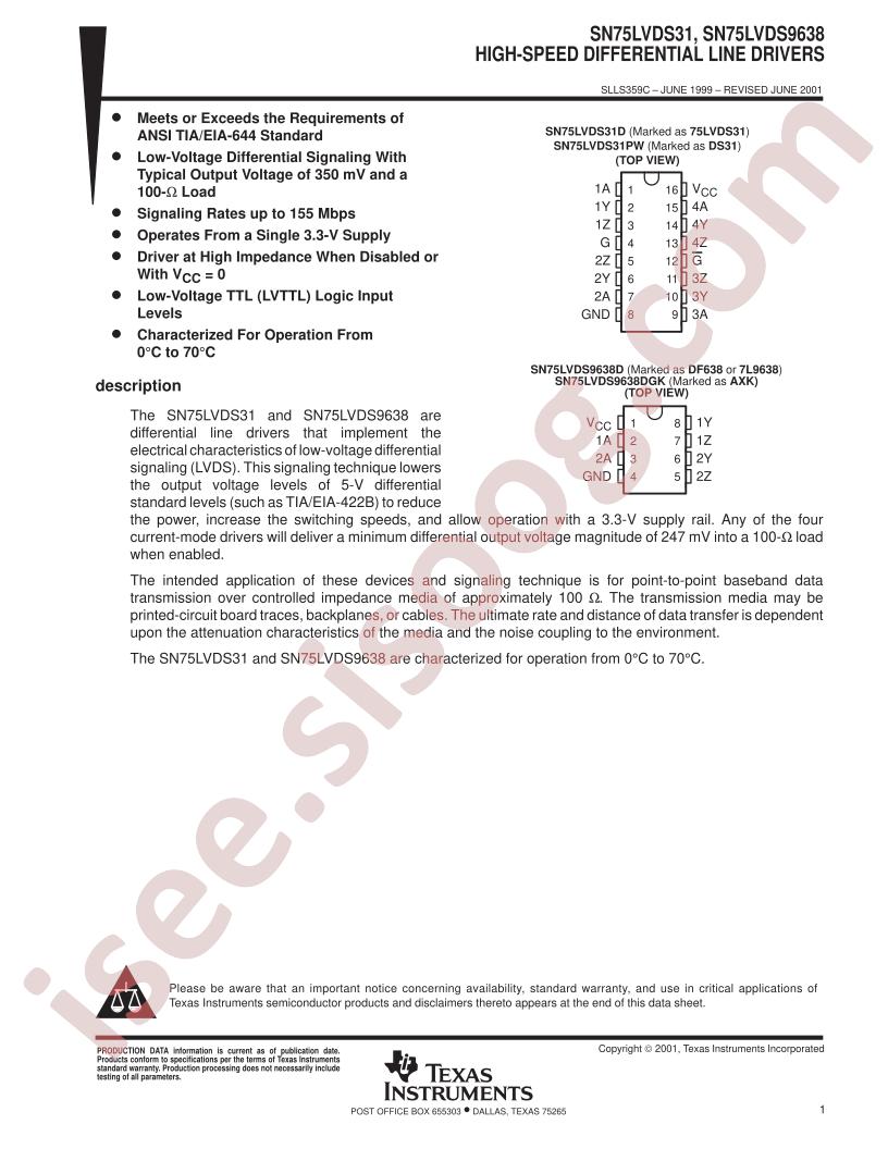 SN75LVDS31/9638