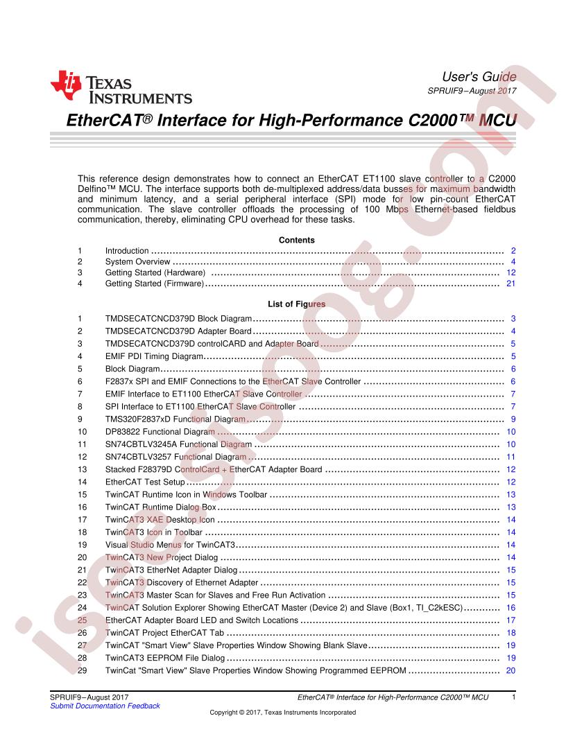 EtherCAT® Interface for High-Performance C2000™ MCU