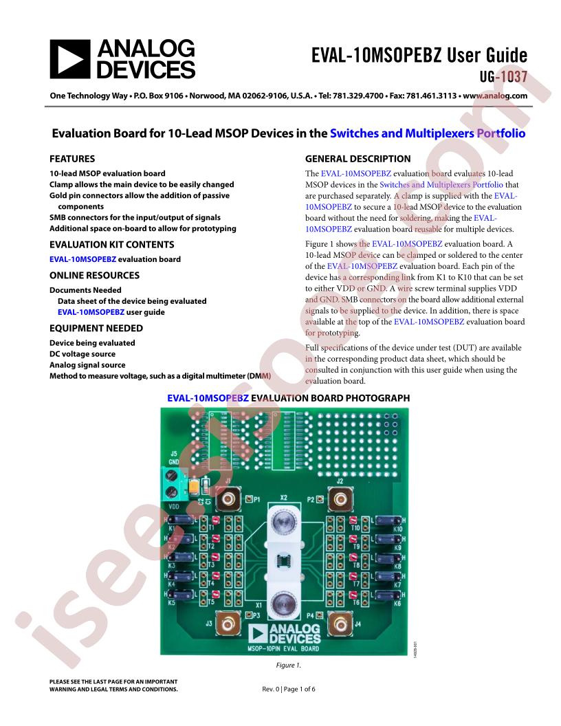 EVAL-10MSOPEBZ Guide