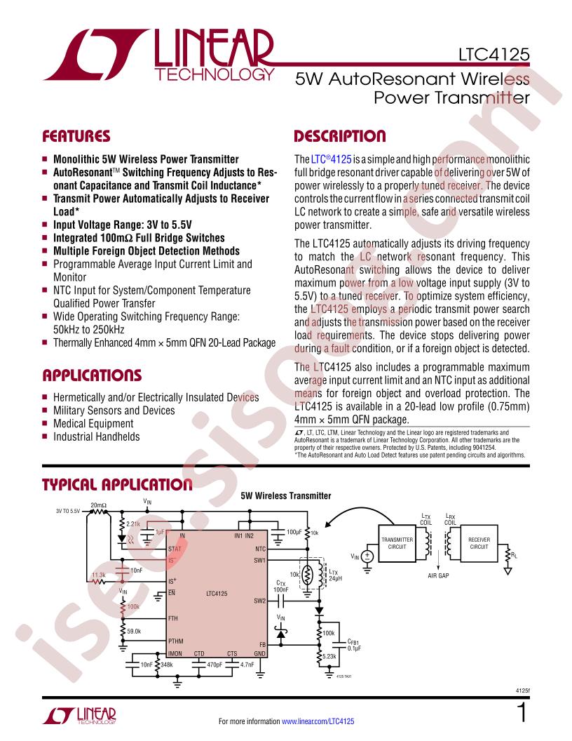 LTC4125 Datasheet