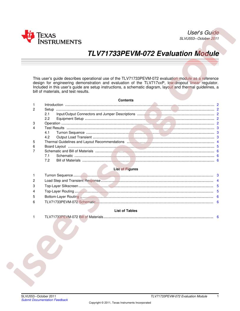 TLV71733PEVM-072 User Guide