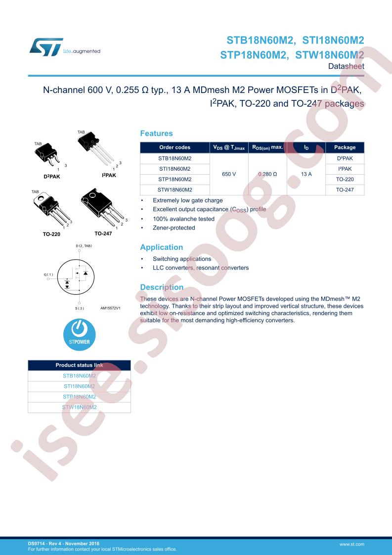 ST(B, P, W)18N60M2