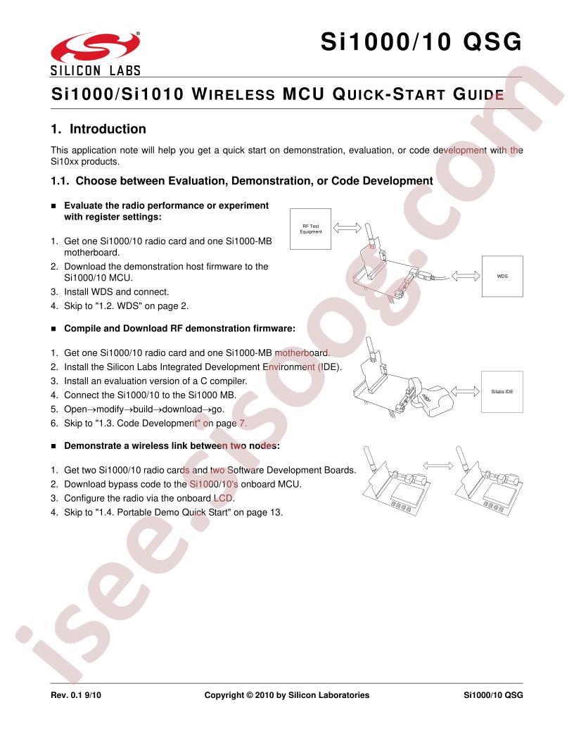 SI10xx Dev Kit QS Guide