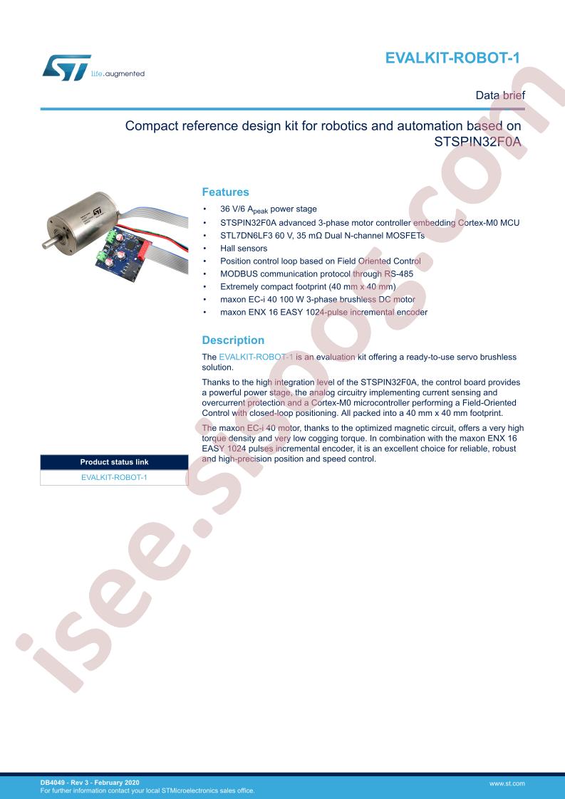 EVALKIT-ROBOT-1 Data Brief