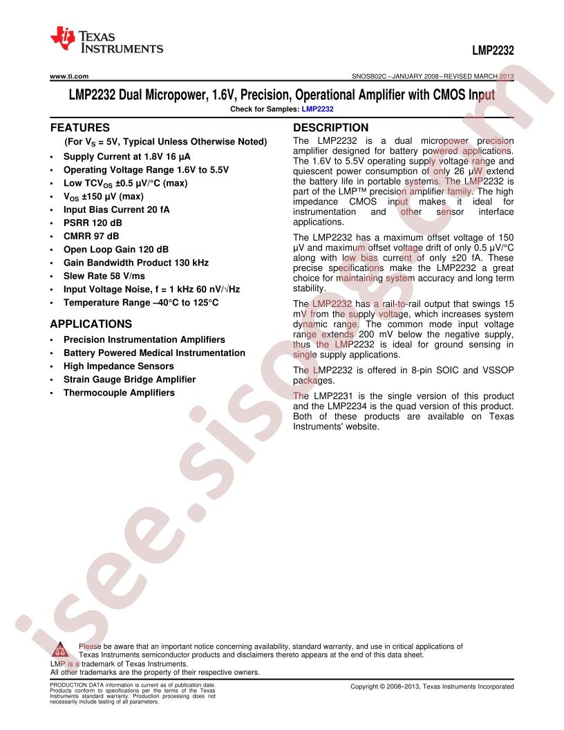 LMP2232 Datasheet