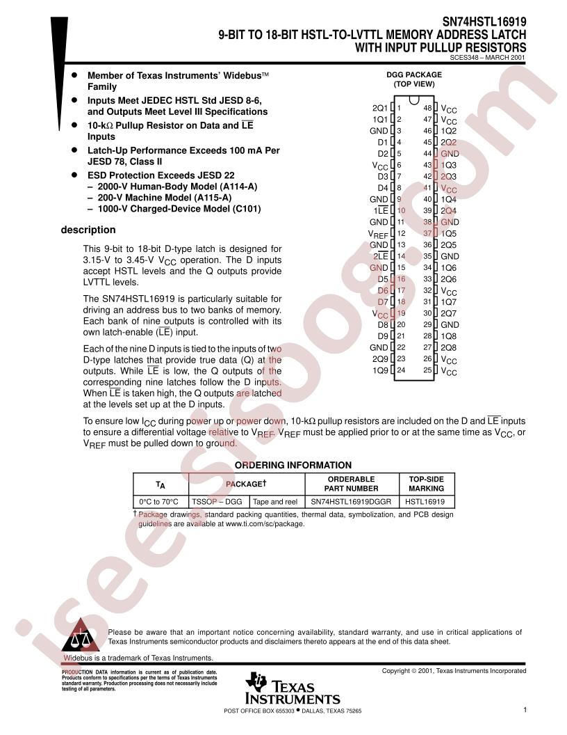 SN74HSTL16919