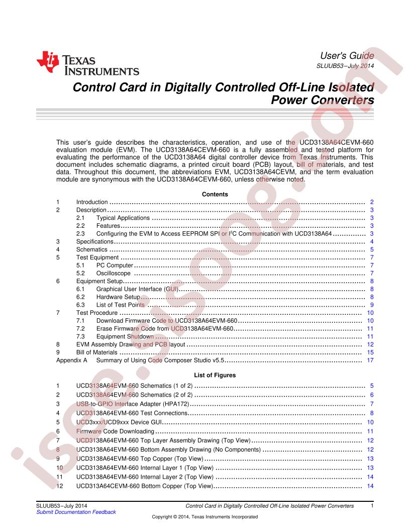 UCD3138A64CEVM-660 User Guide
