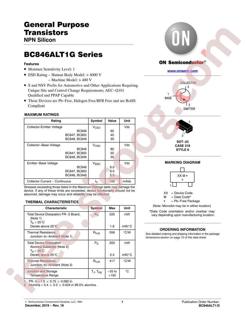 BC,SBC846ALT1G Series