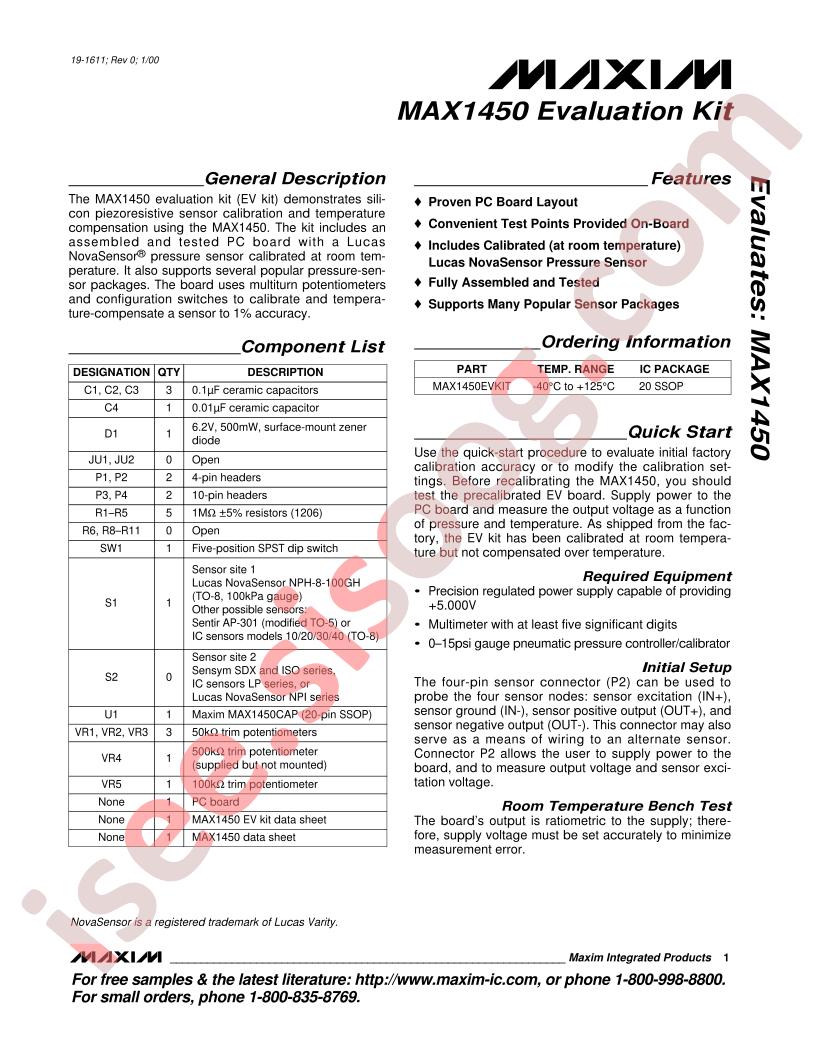 MAX1450 Eval Kit