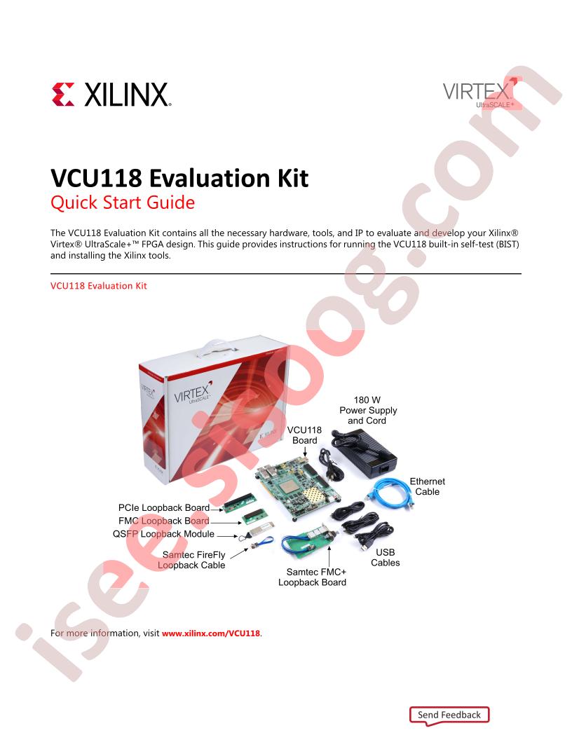 VCU118 Eval Kit, Quick Start Guide