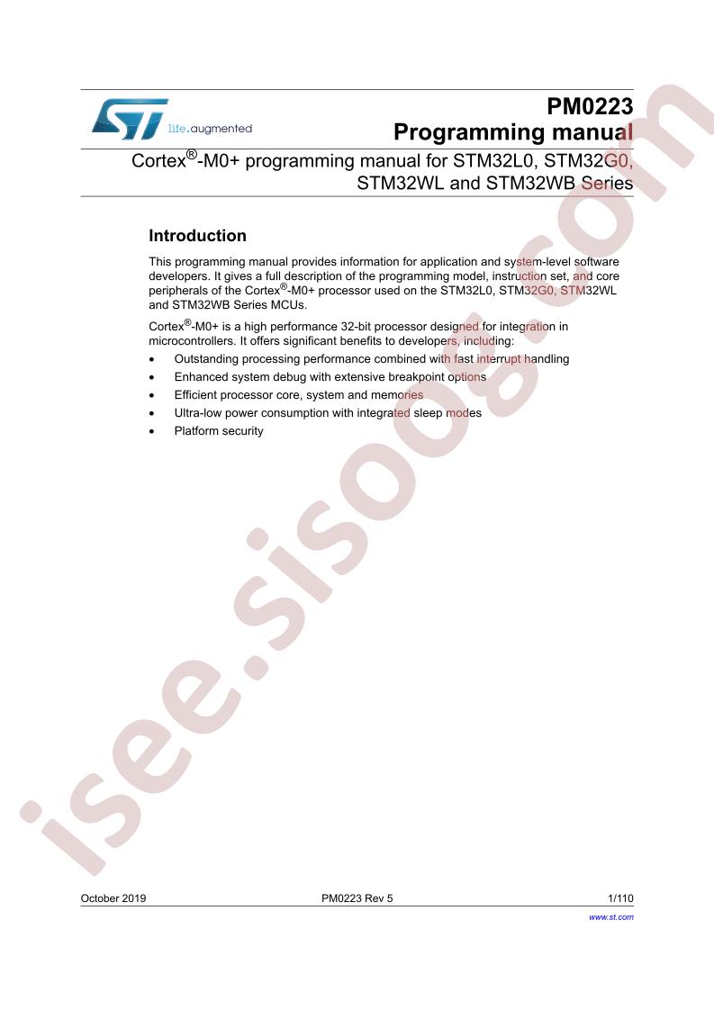 STM32L0 Series Programming Manual