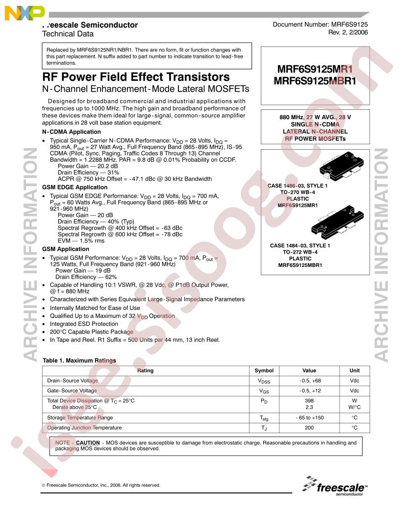 MRF6S9125M(B)R1