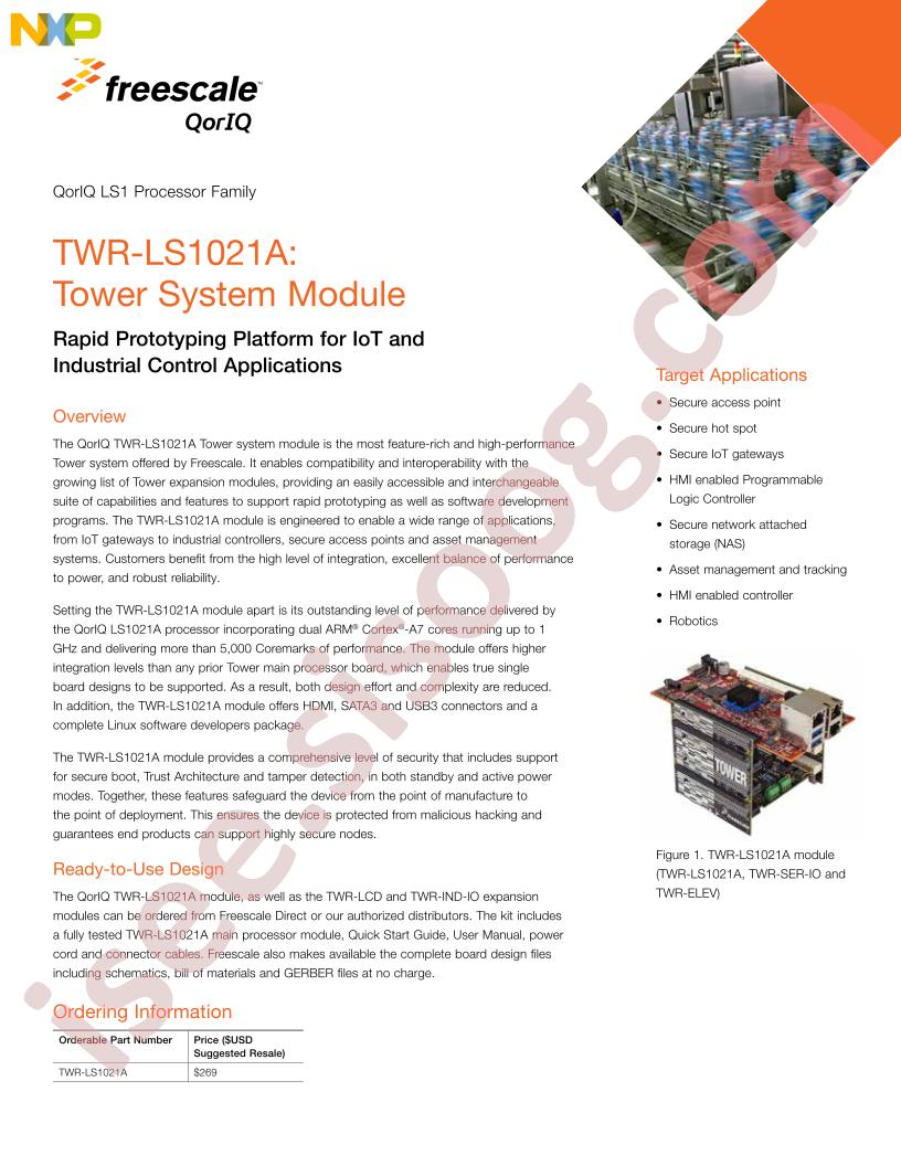 TWR-LS1021A Fact Sheet