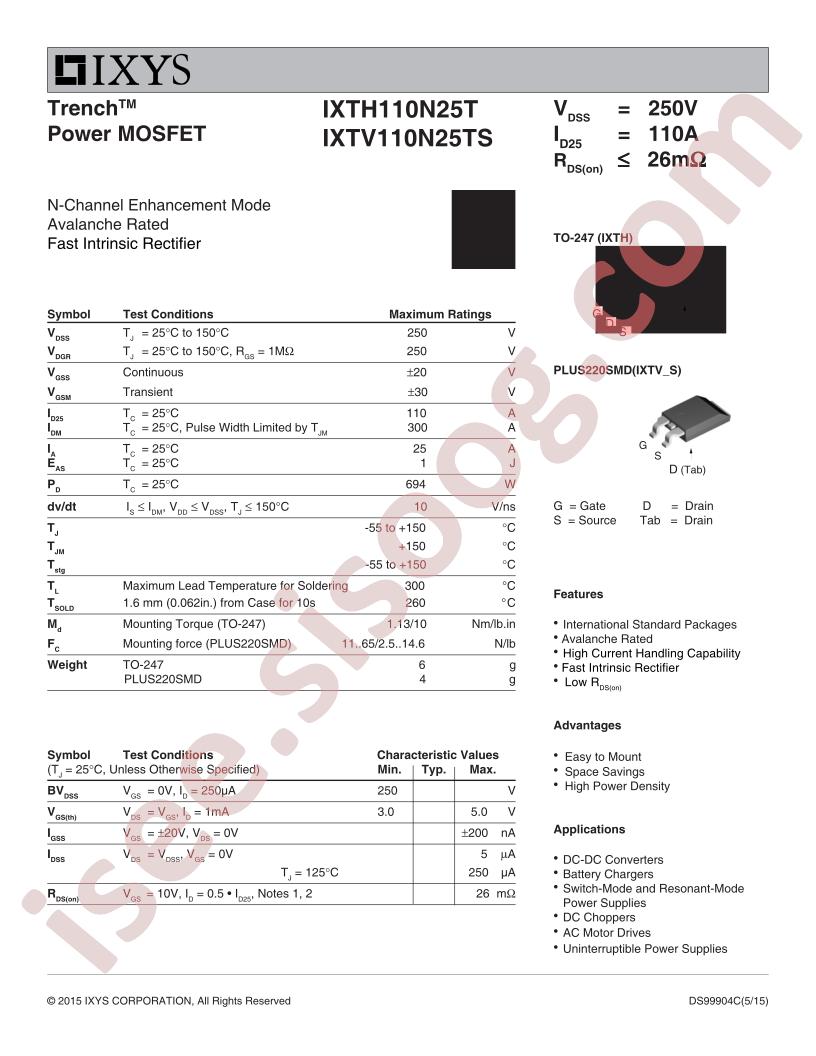 IXT(H,V)110N25T(S)