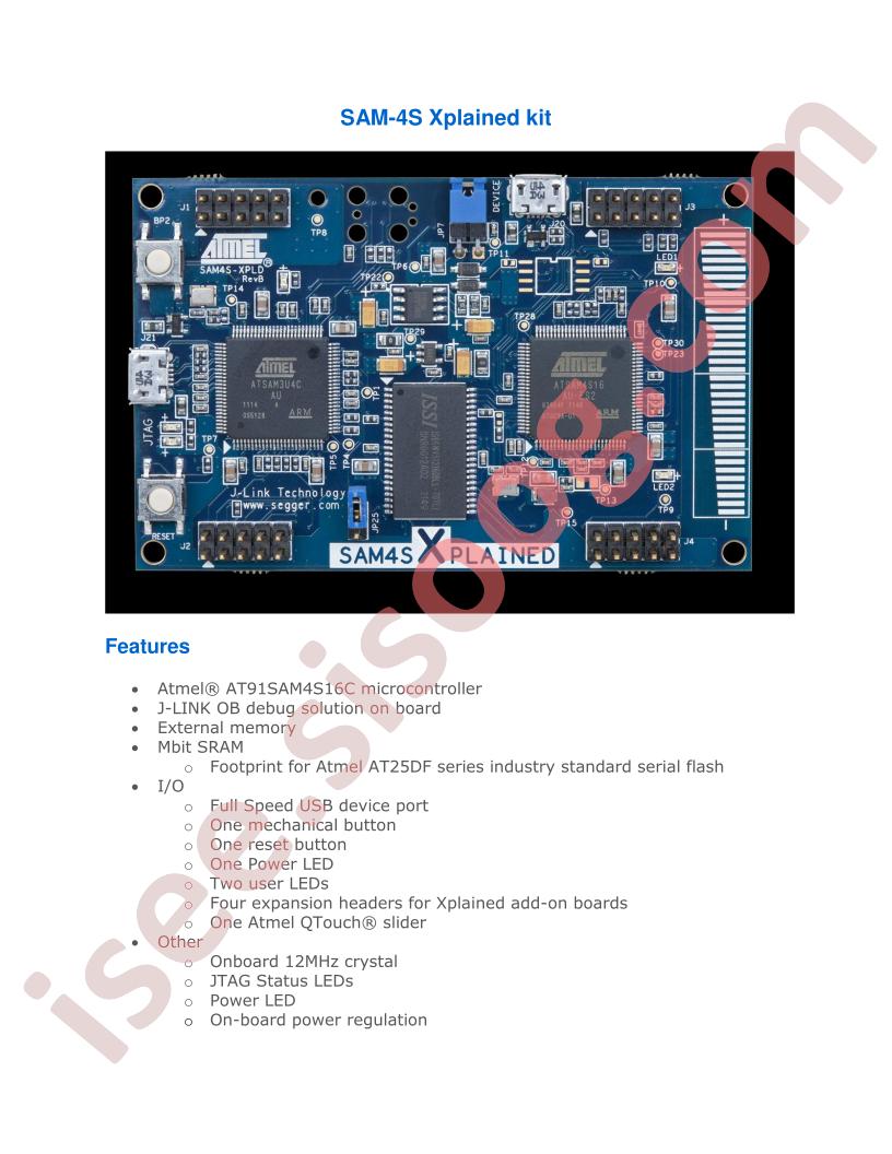 ATSAM4S-XPLD Features