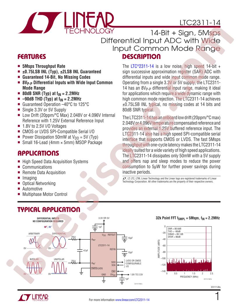 LTC2311-14 Datasheet