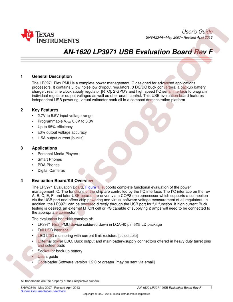 LP3971 USB Eval Board
