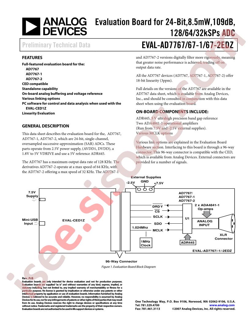 EVAL-AD7767/-1/-2EDZ