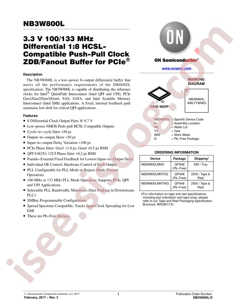 NB3W800L Datasheet