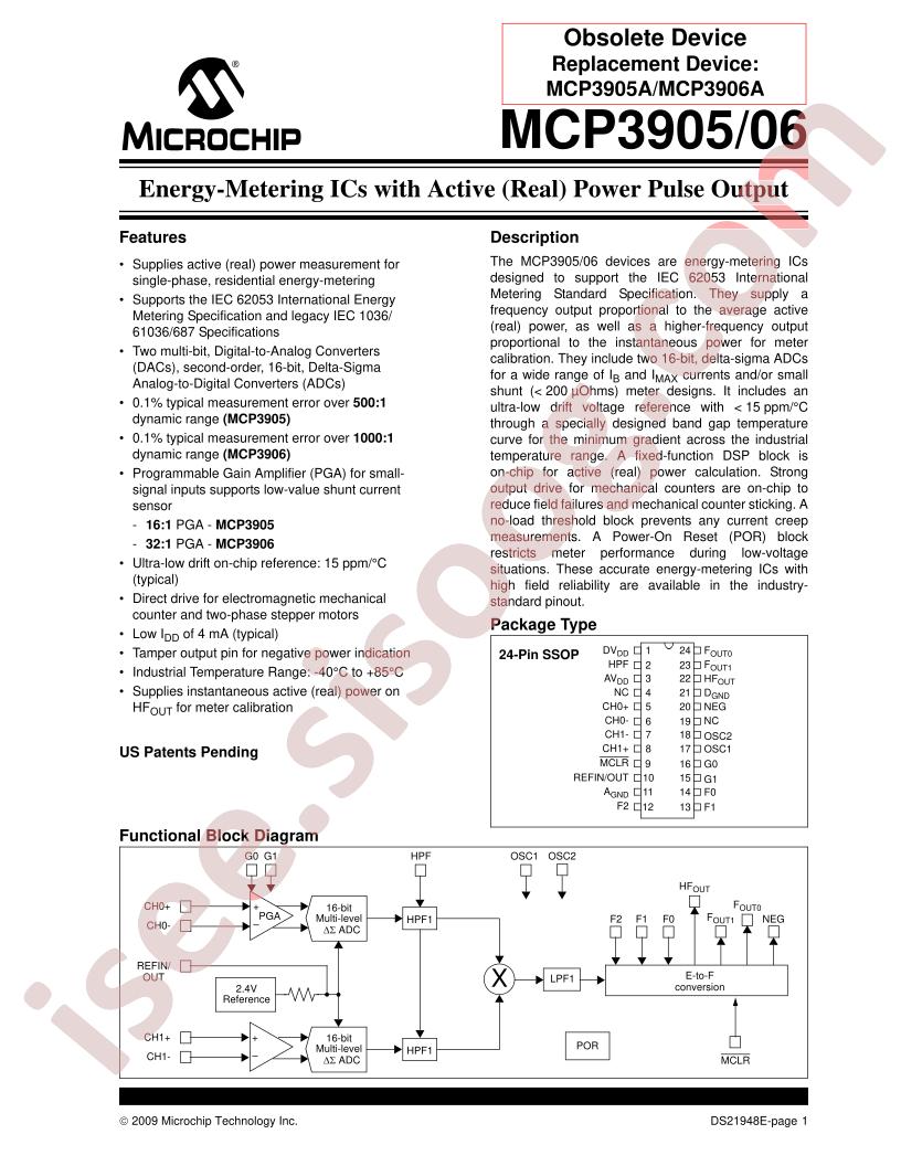 MCP3905/6 Data Sheet