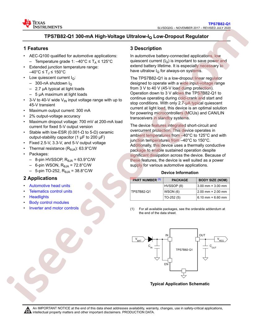 TPS7B82-Q1 Datasheet