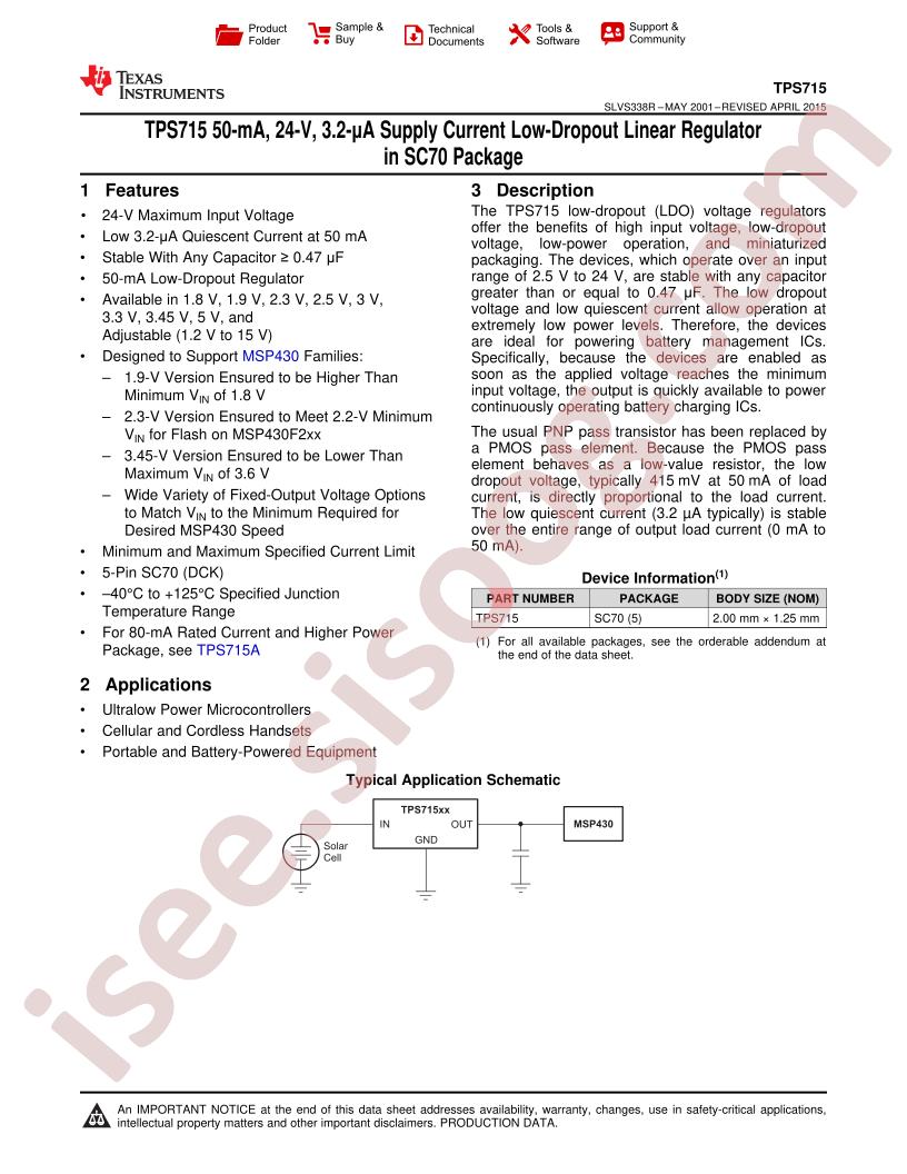 TPS715xx Datasheet